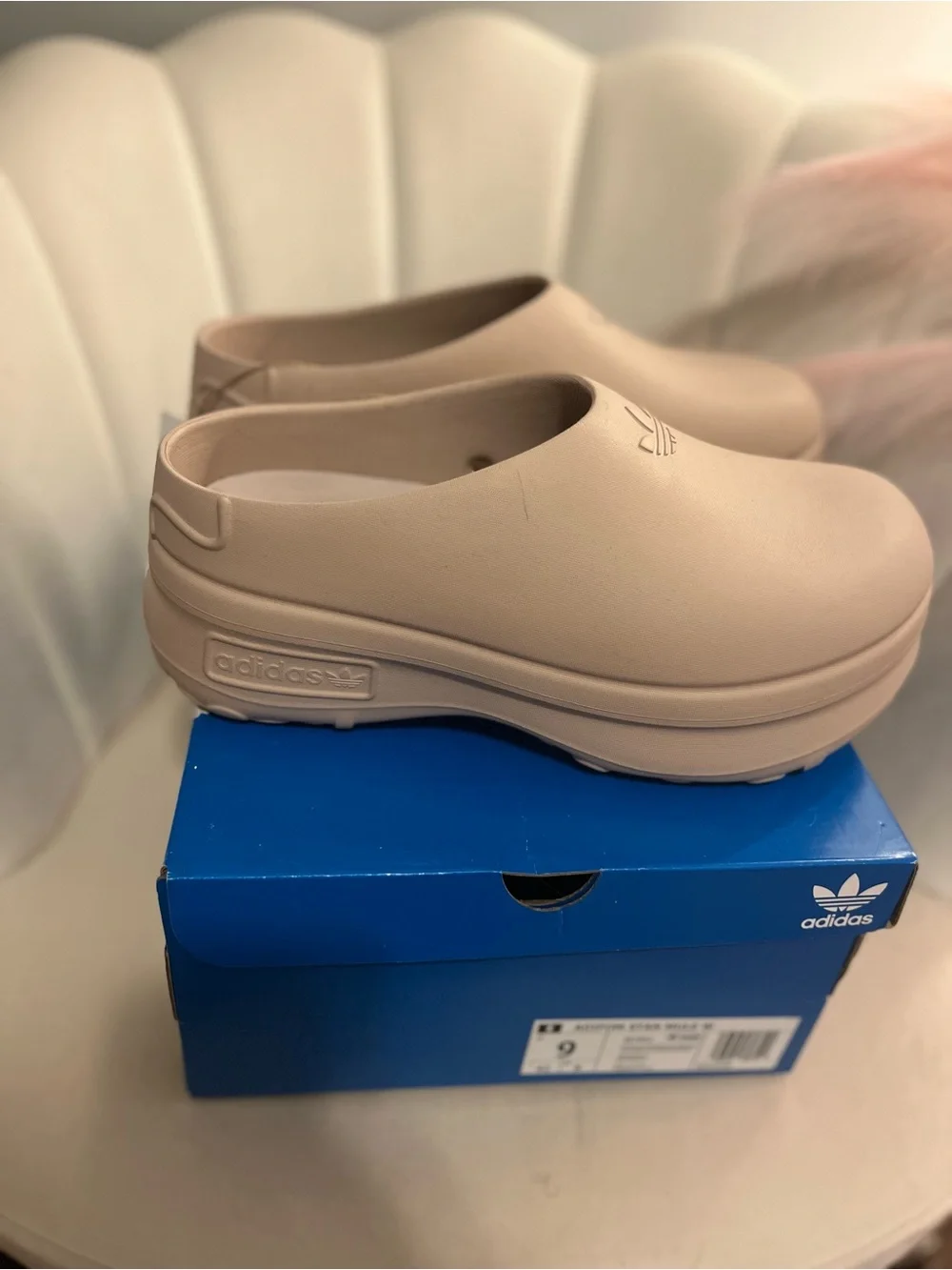 adidas Women's Platform Clogs in Beige